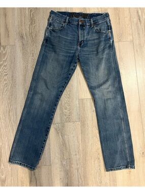 Men's vintage wrangler slim straight Blue Jeans sz 31/32